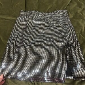 New sequin Black and Silver Mini Skirt